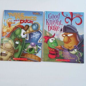 VeggieTales Values to Grow By, Scholastic Three Pirates+ Good Knight Lot of 2